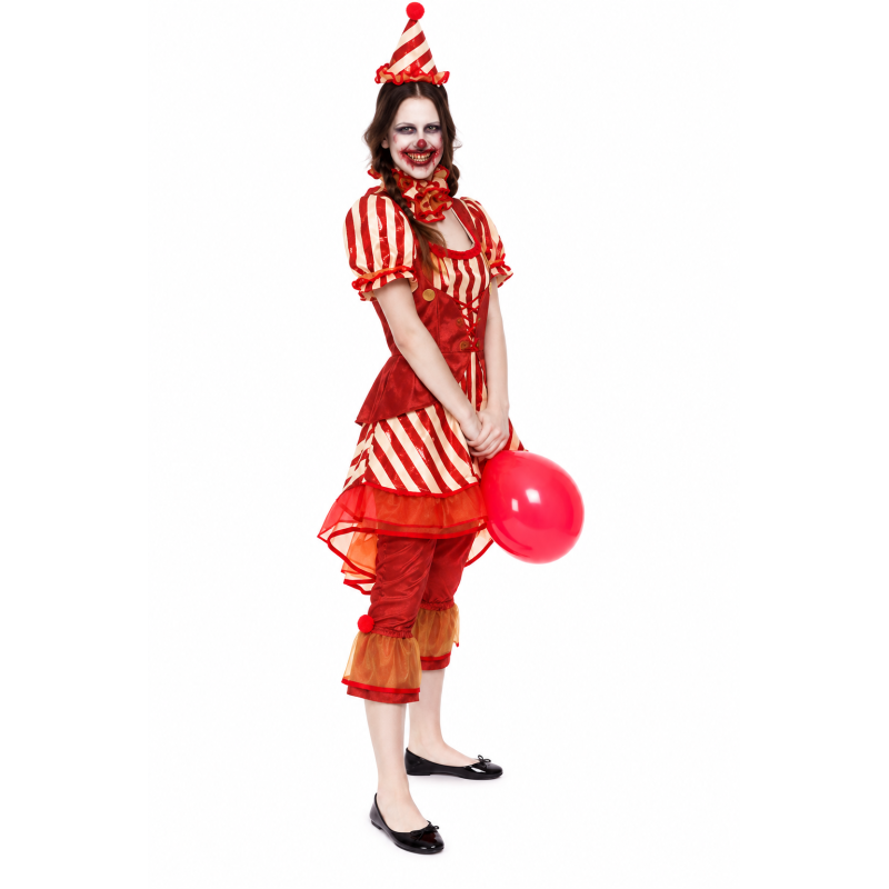 Disfraz Payasa Diabólica De Circo Talla M