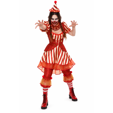 Disfraz Payasa Diabólica De Circo Talla M