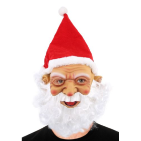 Máscara de Látex Papá Noel con Sombrero