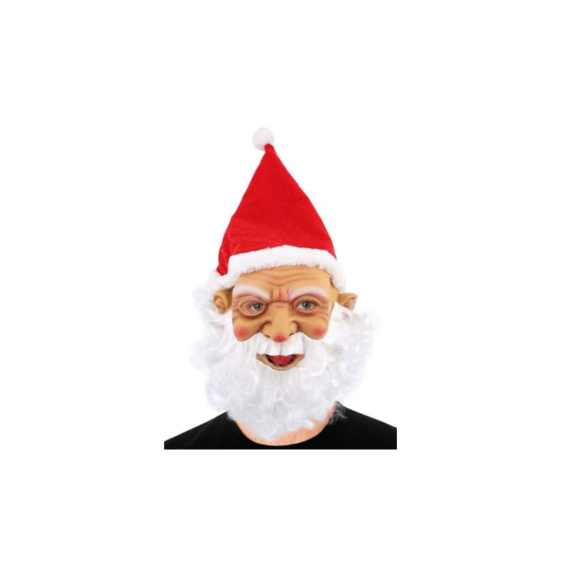 Máscara de Látex Papá Noel con Sombrero