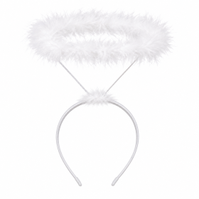 Corona de Ángel Blanca con Diadema