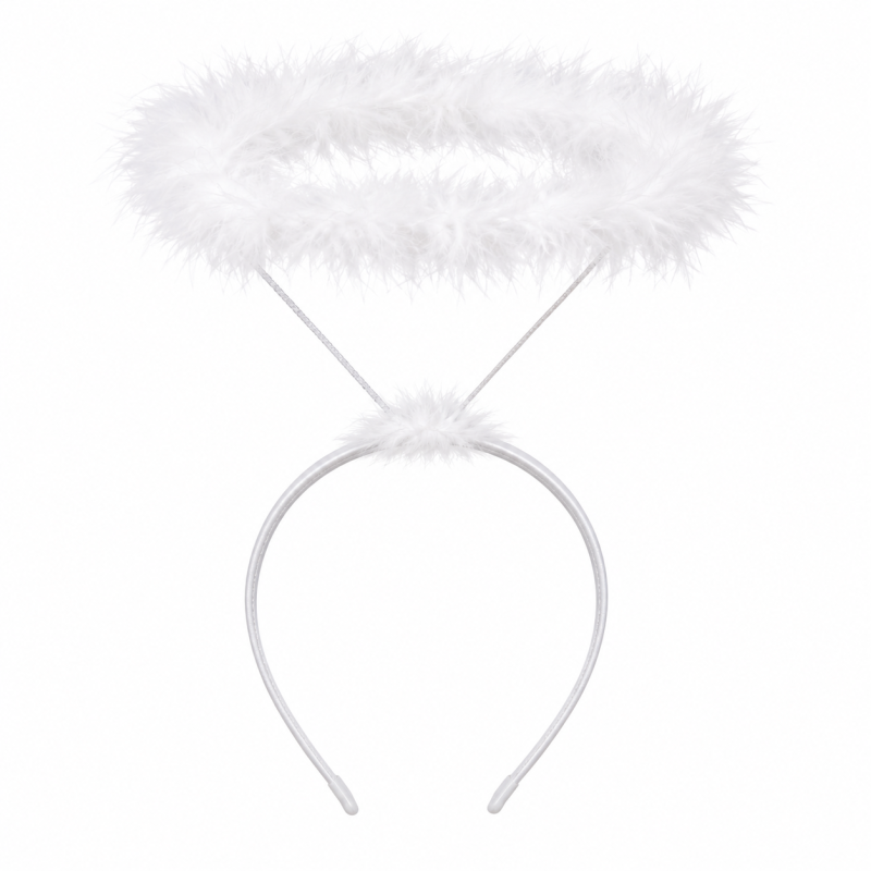 Corona de Ángel Blanca con Diadema