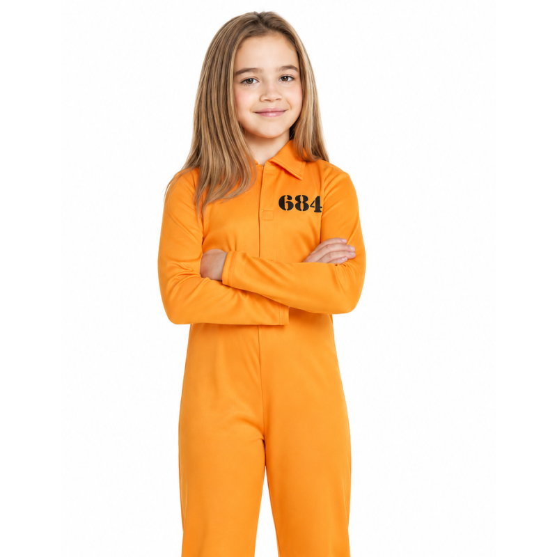 Disfraz Presidiaria Mono Naranja Talla 10-12 Años De Partilandia