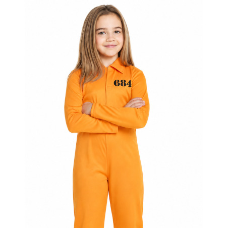 Disfraz Presidiaria Mono Naranja Talla 7-9 Años De Partilandia