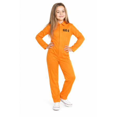 Disfraz Presidiaria Mono Naranja Talla 7-9 Años