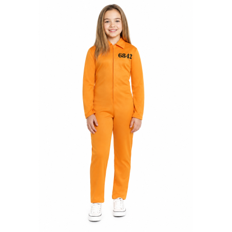 Disfraz Presidiaria Mono Naranja Talla 7-9 Años