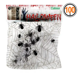 Telaraña Blanca Con Arañas 100gr