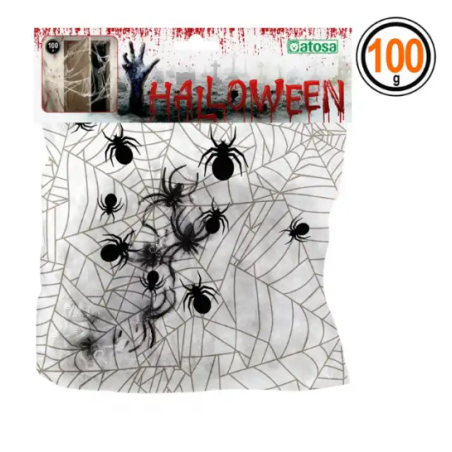 Telaraña Blanca Con Arañas 100gr
