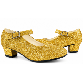 Zapato Tacón Purpurina Oro Talla 33
