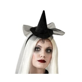 Diadema Mini Sombrero De Bruja Negro