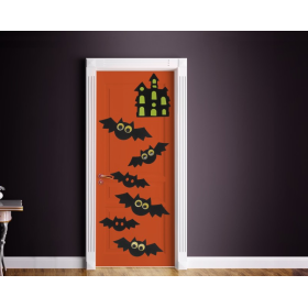 Set Decorativo De Puerta Murciélagos Halloween 2