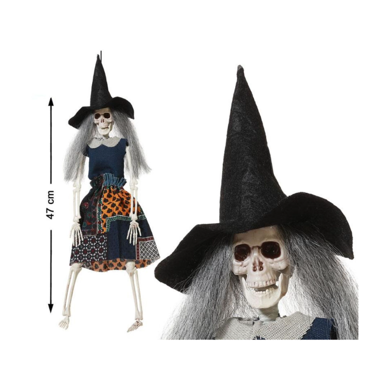 Esqueleto De Bruja  Colgante 47 cm