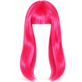Peluca Melena Rosa Larga con Flequillo 2