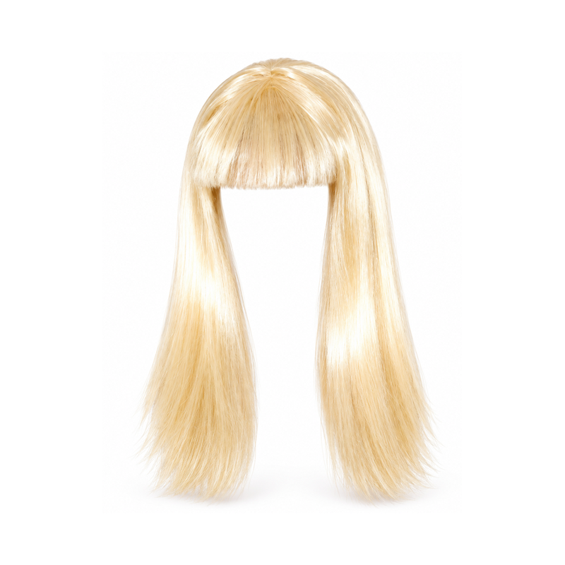 Peluca Melena Rubia con Flequillo