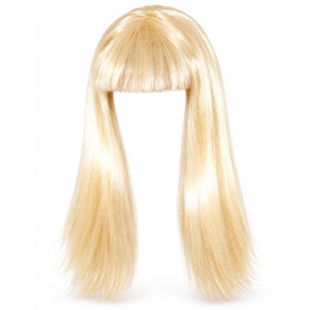 Peluca Melena Rubia con Flequillo