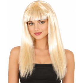 Peluca Melena Rubia con Flequillo