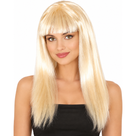 Peluca Melena Rubia con Flequillo