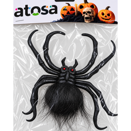 Araña Negra Con Ventosa 18 cm