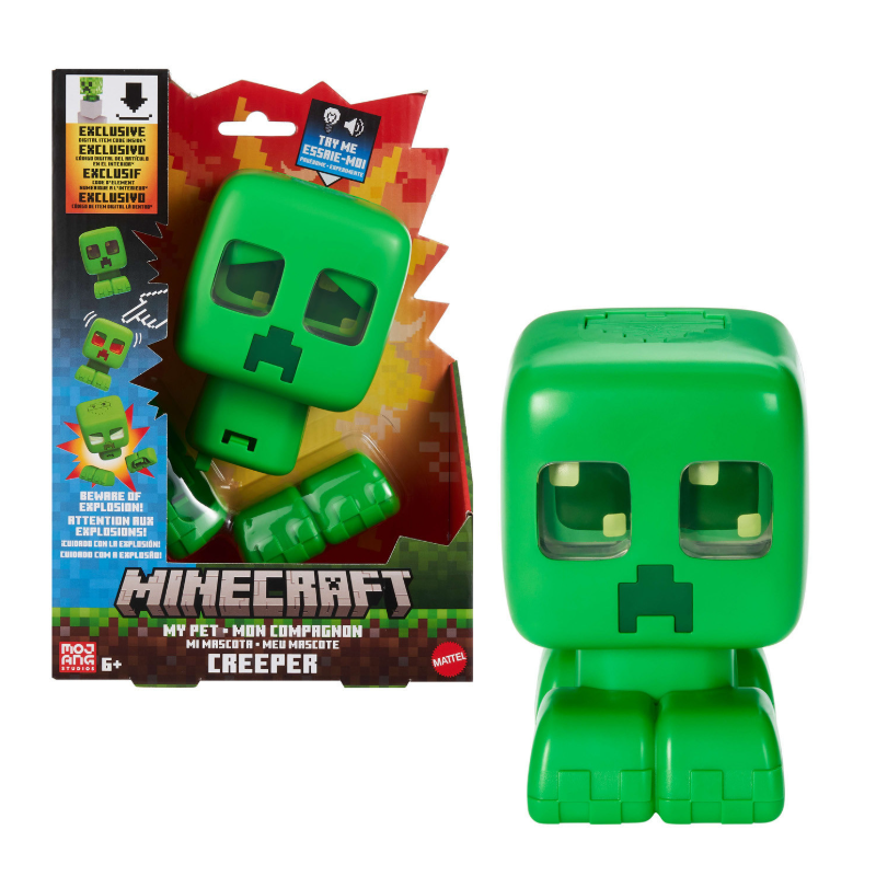 Minecraft Creeper Mascota Interactiva con Luces, Sonidos y Acción Explosiva