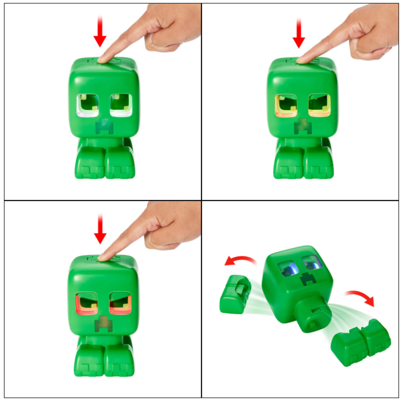 Minecraft Creeper Mascota Interactiva con Luces, Sonidos y Acción Explosiva