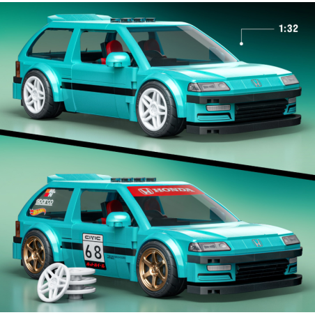 Mattel Brick Shop Hot Wheels Custom '90 Honda Civic EF 284 Piezas