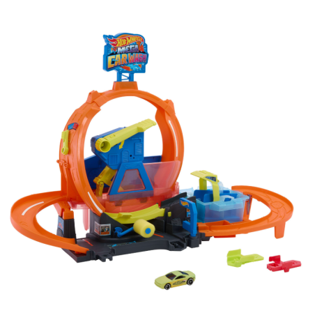 Hot Wheels City Mega Car Wash con Loop y Coche Color Shifters