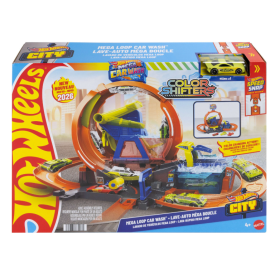 Hot Wheels City Mega Car Wash con Loop y Coche Color Shifters