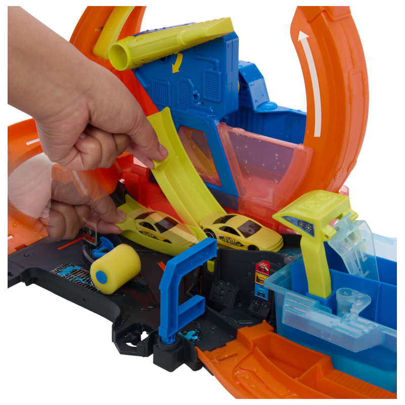Hot Wheels City Mega Car Wash con Loop y Coche Color Shifters