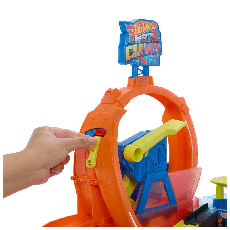 Hot Wheels City Mega Car Wash con Loop y Coche Color Shifters