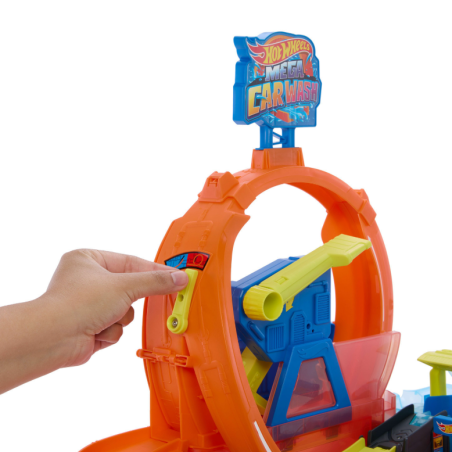 Hot Wheels City Mega Car Wash con Loop y Coche Color Shifters