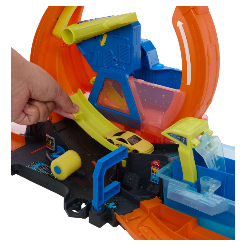 Hot Wheels City Mega Car Wash con Loop y Coche Color Shifters