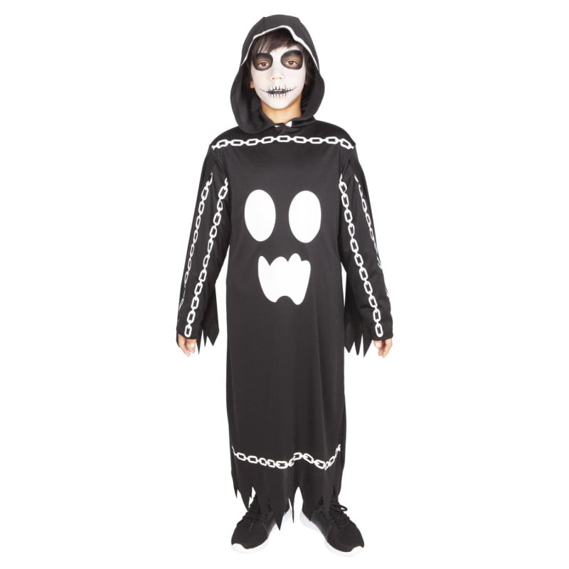 Disfraz Fantasma Negro Brilla En La Oscuridad (XS) 5-6 Años