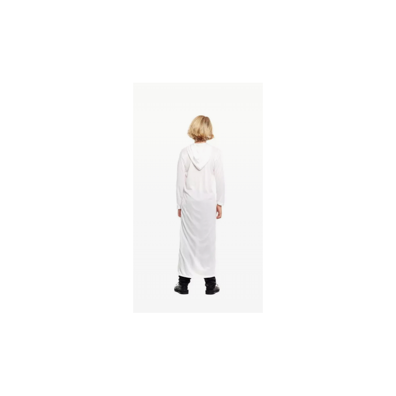 Túnica Blanca Infantil Con Capucha Talla 7-9 Años