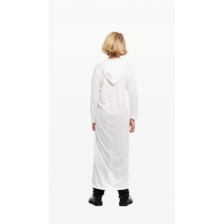 Túnica Blanca Infantil Con Capucha Talla 7-9 Años