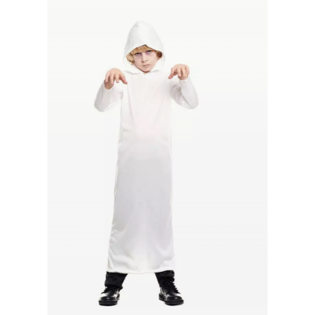Túnica Blanca Infantil Con Capucha Talla 7-9 Años