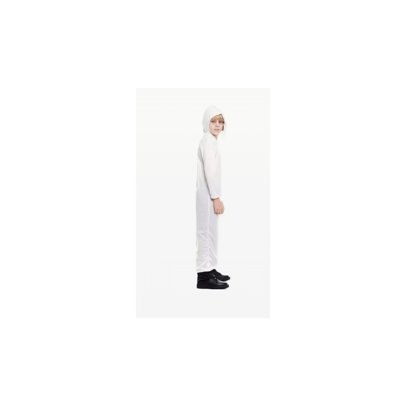 Túnica Blanca Infantil Con Capucha Talla 7-9 Años