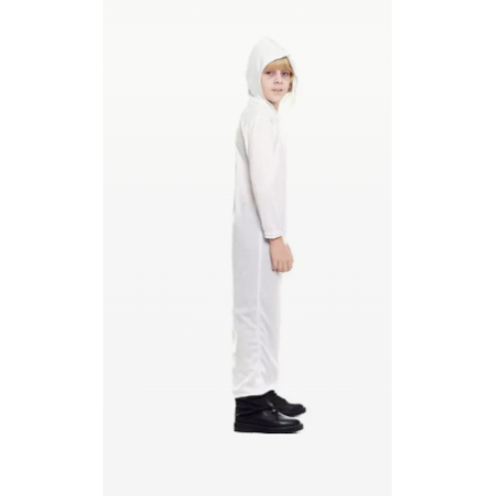 Túnica Blanca Infantil Con Capucha Talla 7-9 Años