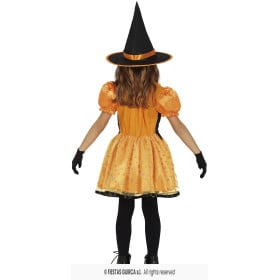 Disfraz Bruja Glitter Naranja Infantil 5-6 Años 2