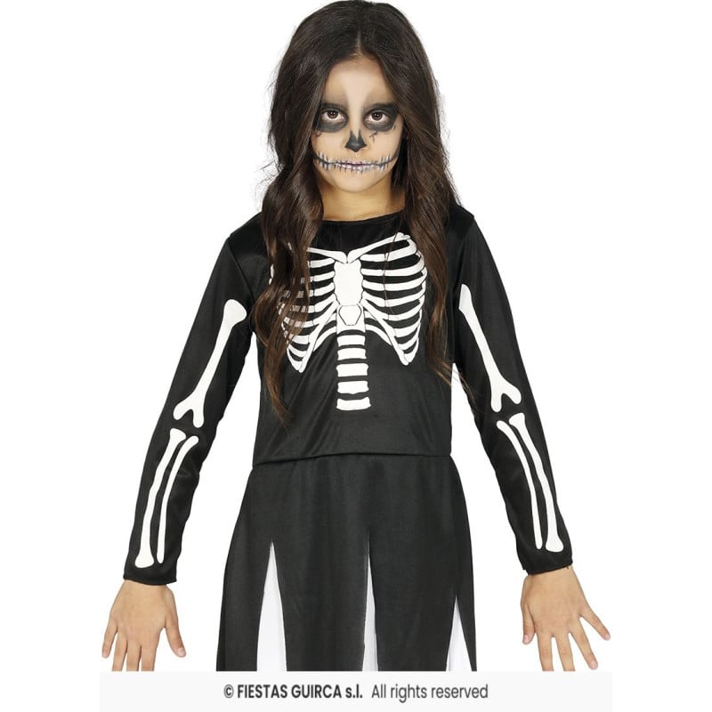 Disfraz Infantil Vestido Esqueleto 5-6 Años