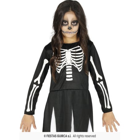 Disfraz Infantil Vestido Esqueleto 5-6 Años