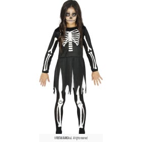 Disfraz Infantil Vestido Esqueleto 5-6 Años