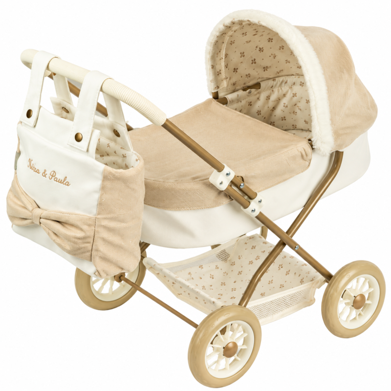 Muñecas Arias Coche Capota Reborn De Paris 56 Cm Con Bolso