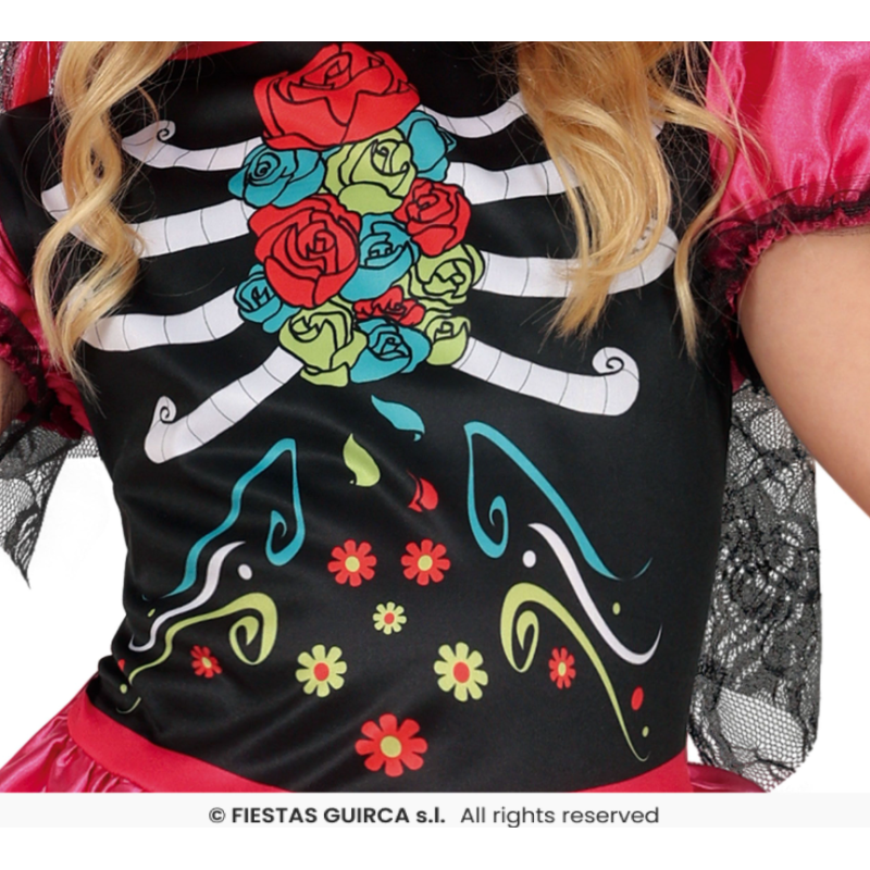 Disfraz Catrina Multicolor Infantil 5-6 Años
