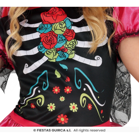 Disfraz Catrina Multicolor Infantil 5-6 Años