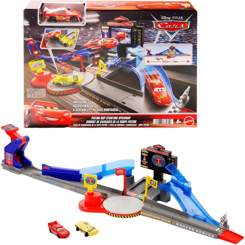 Cars Copa Pistón Stunting Speedway Set De Mattel