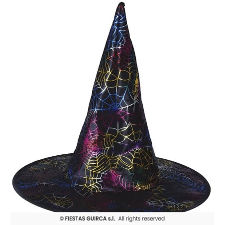 Sombrero de Bruja Negro con Telarañas Multicolor Infantil
