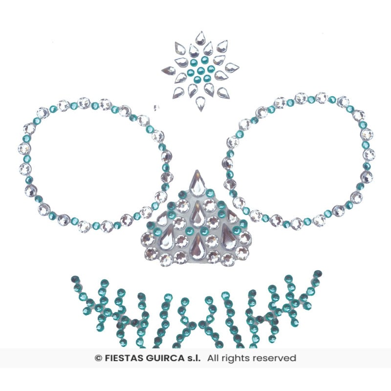 Joyas Faciales Adhesivas Calavera Verde