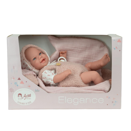Muñecas Arias Elegance Baby Rosa Con Manta 35 Cm