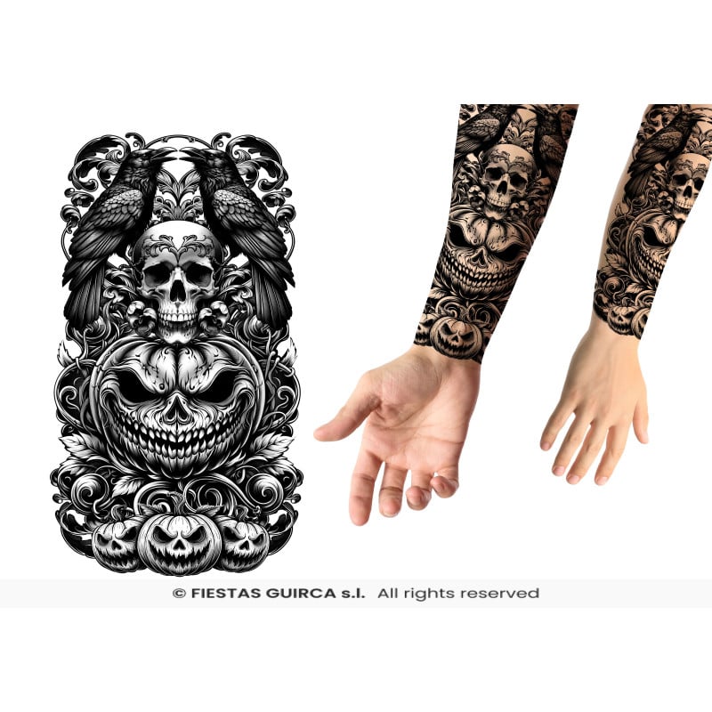 Tatuaje Calabaza Asesina 14x30 cm