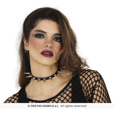 Gargantilla Punk con Pinchos Plateados